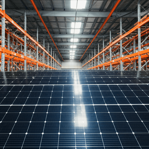 Commercial warehouse solar system installation
