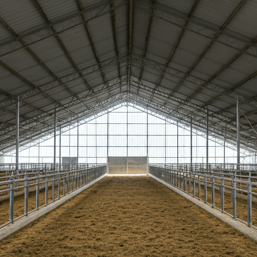 High-tech greenhouse with specialized LED lighting
