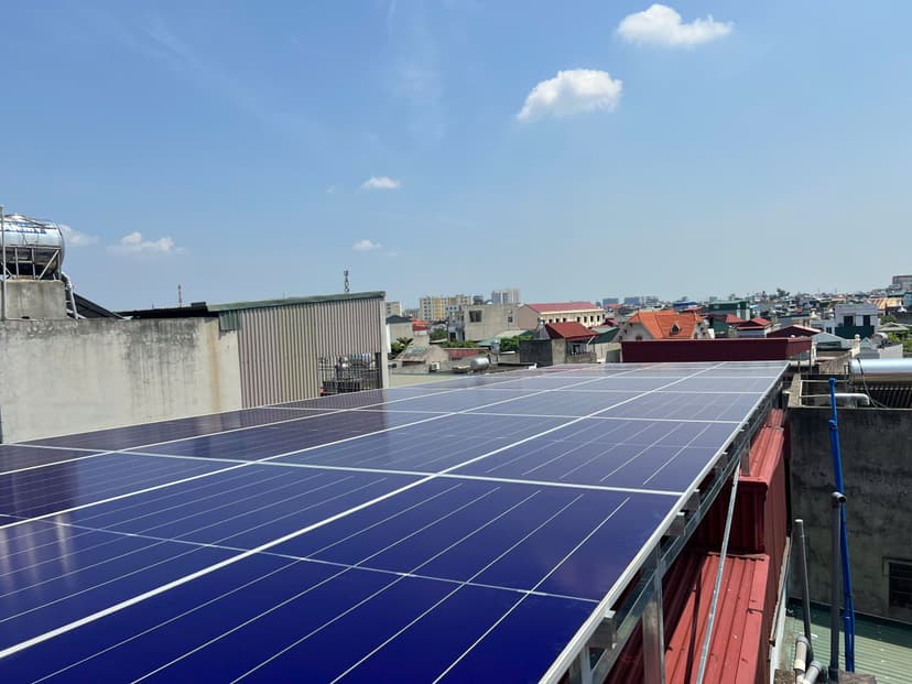 Residential solar installation on modern sloped roof
