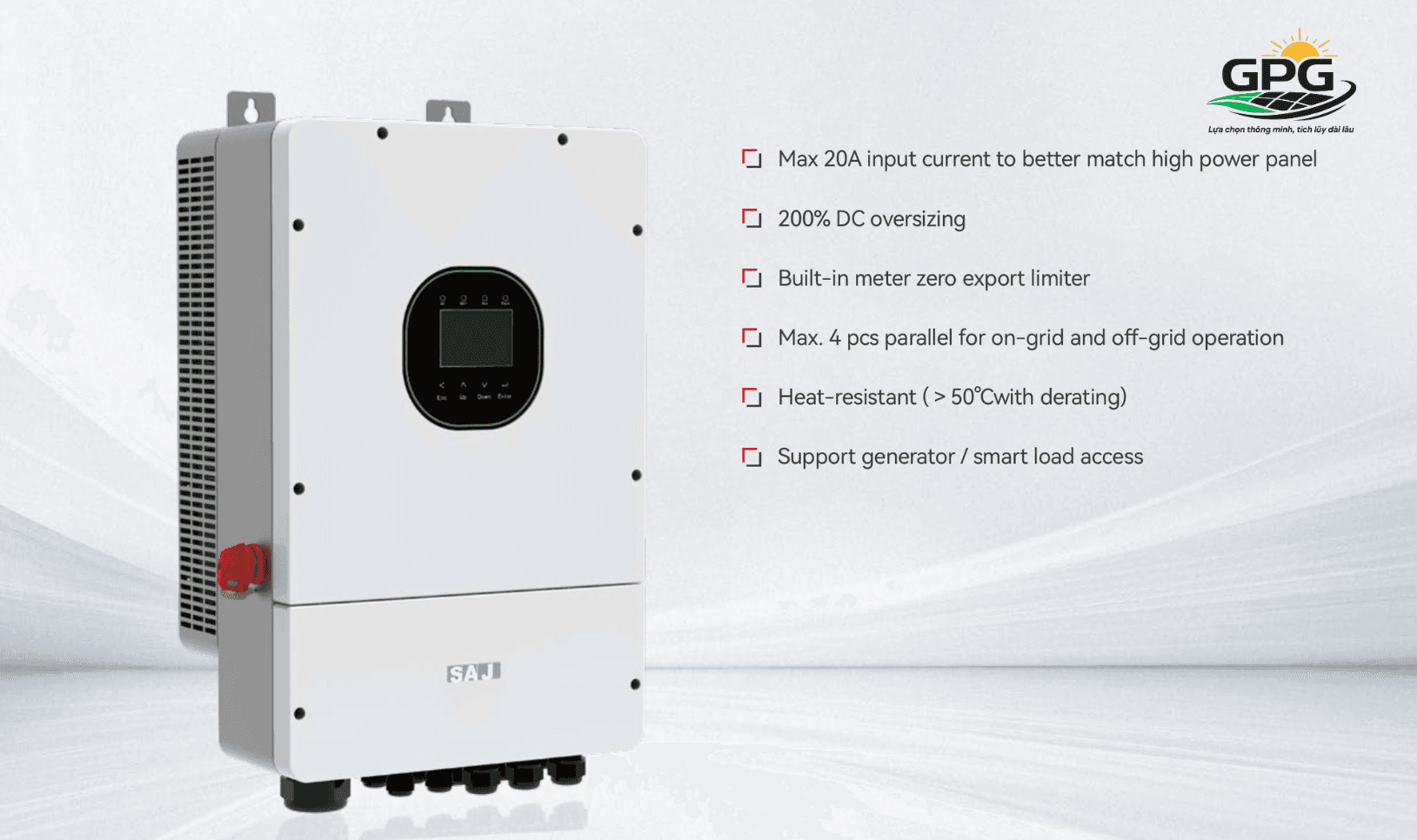 Thông số nổi bật của dòng biến tần Hybrid SAJ