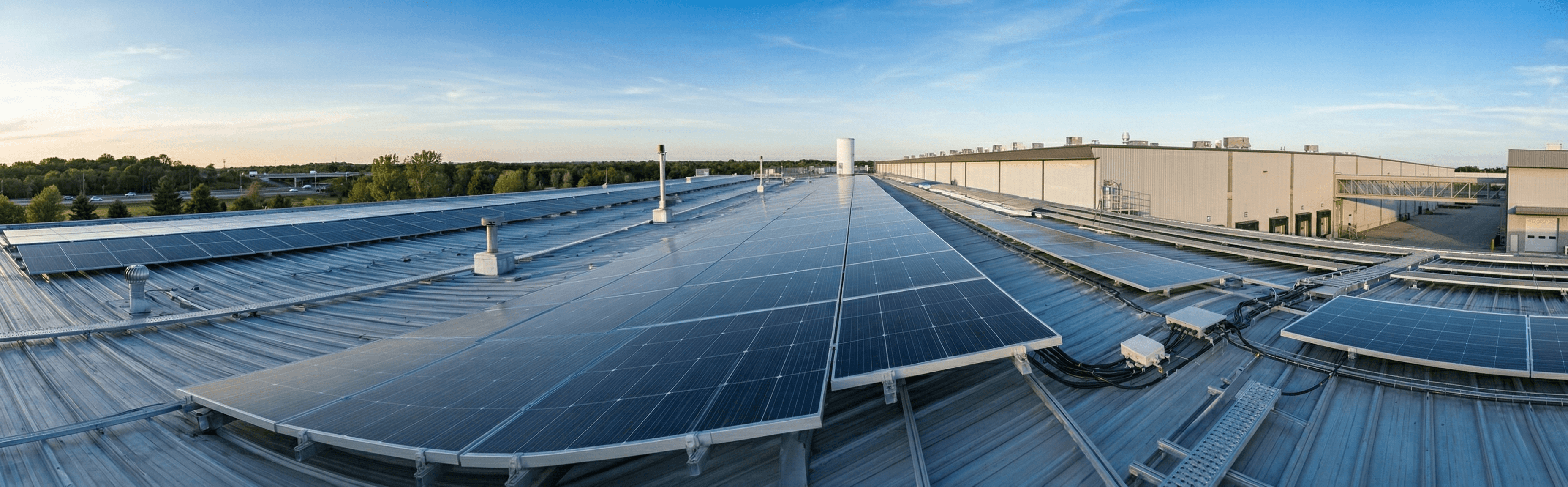 Professional solar maintenance team at work