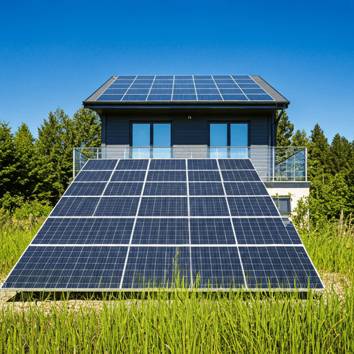 Villa with solar panels
