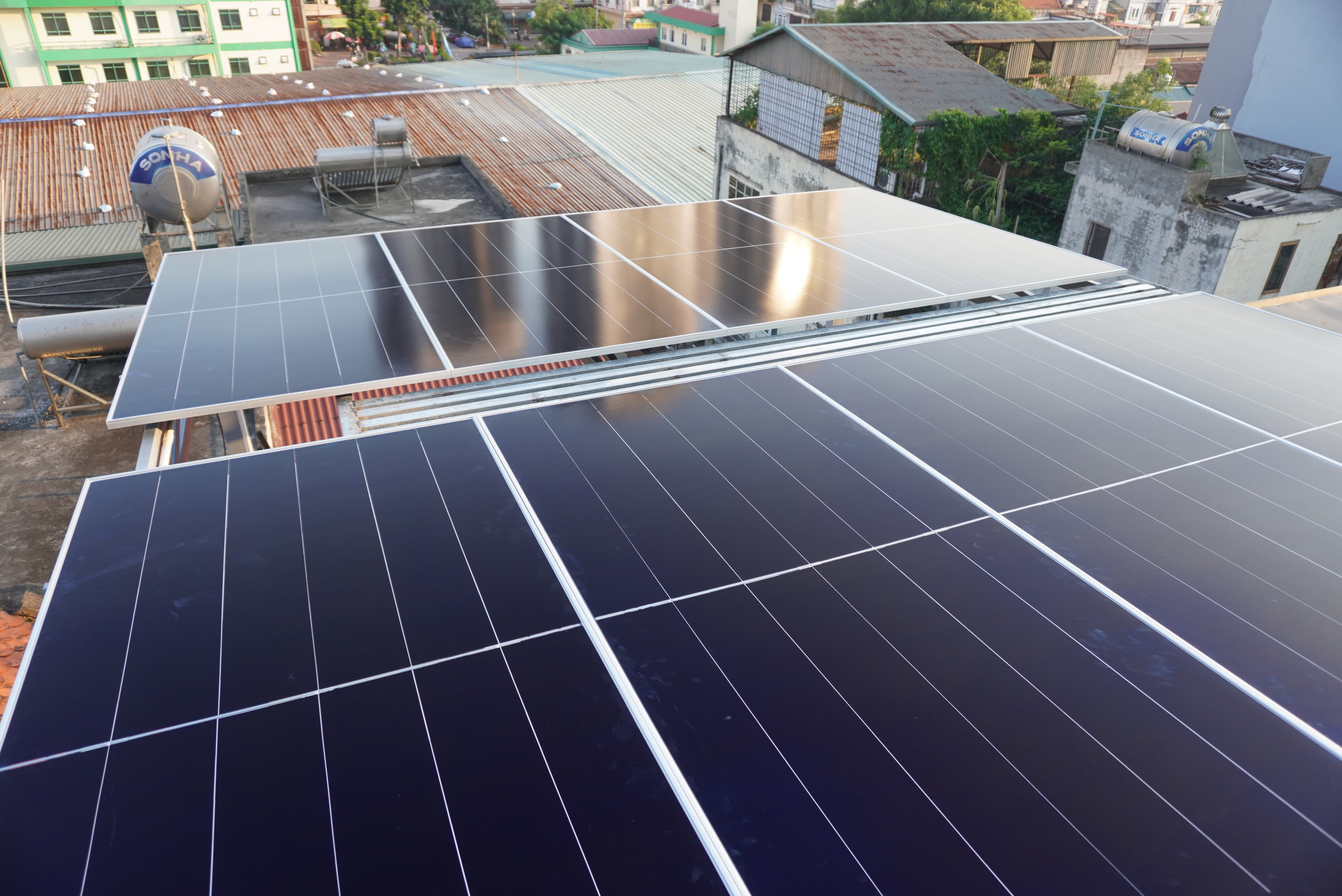 Villa with solar panels