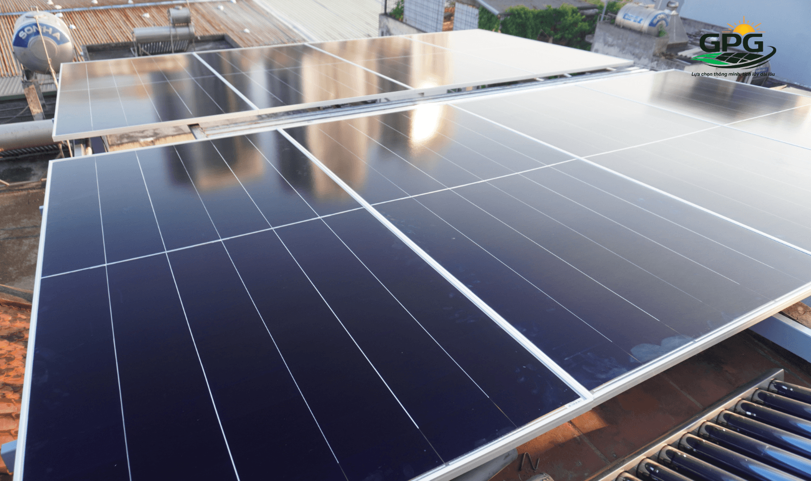 Sleek solar panels on a suburban home roof