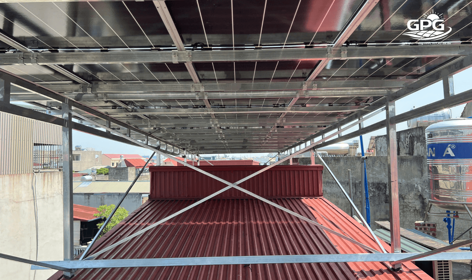 Sleek solar panels on a suburban home roof